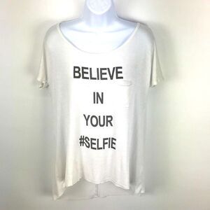 Project Social T Believe in your #selfie T Shirt Women’s size medium